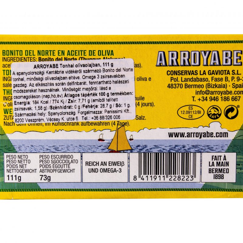 Arroyabe delfinbarát tonhal olívaolajban