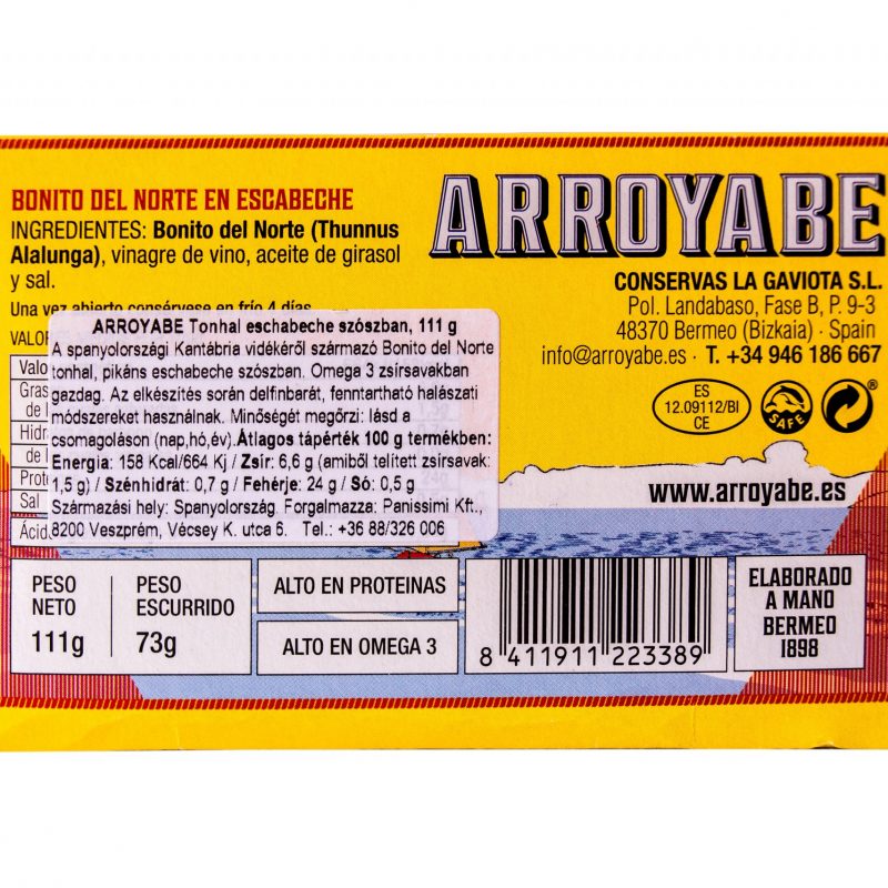 Arroyabe tonhal escabeche szószban