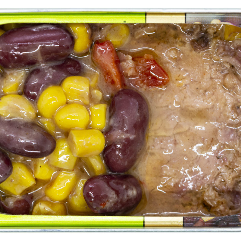 The Queen of the Coast tuna salad with red beans and sweet corn