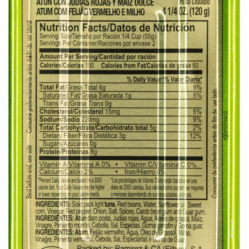 The Queen of the Coast tuna salad with red beans and sweet corn