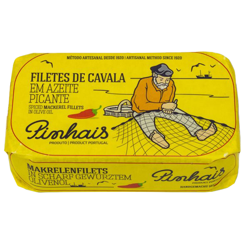 Pinhais mackerel fillets in spiced olive oil