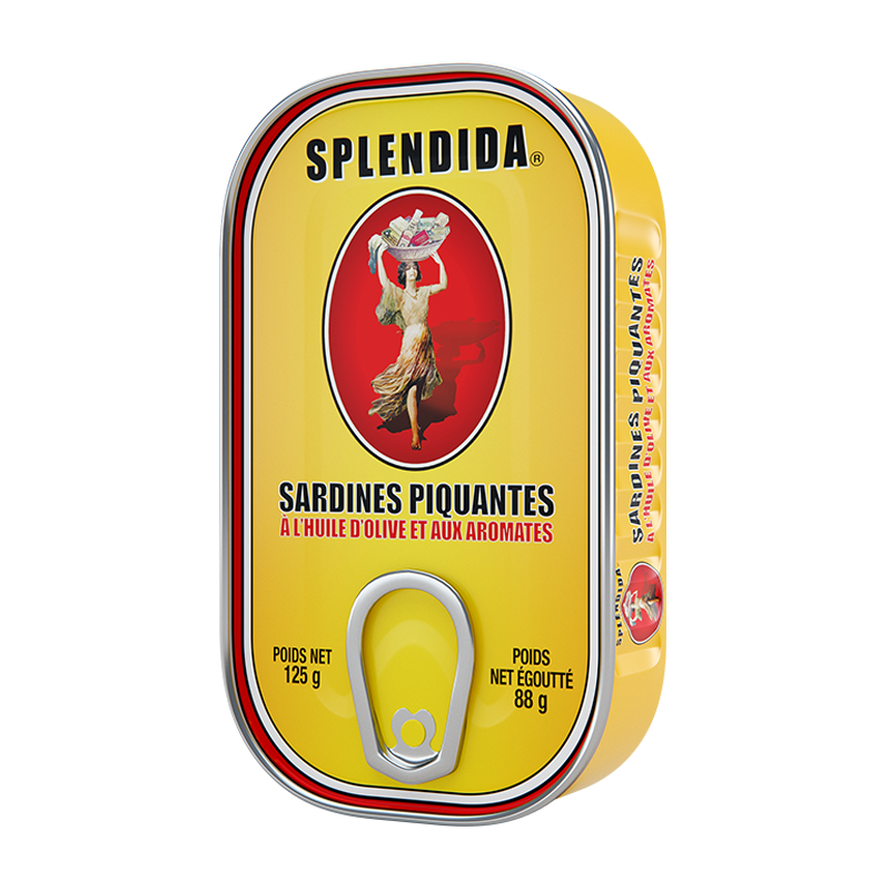 Splendida spiced sardines in olive oil with pickles