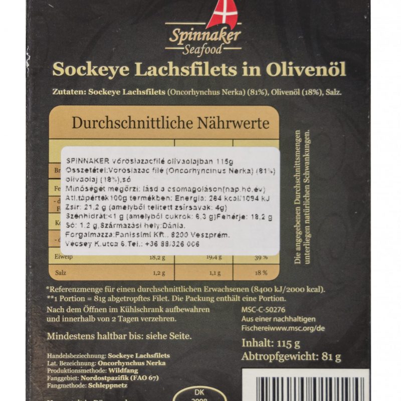 Spinnaker vadlazac filé olivaolajban