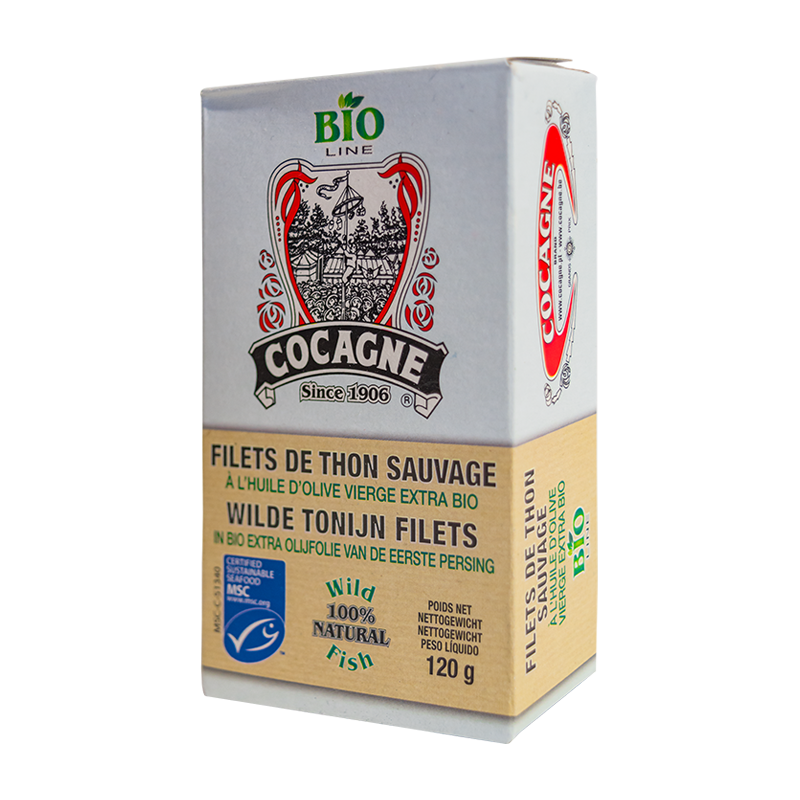 Cocagne MSC wild tuna fillets in BIO olive oil
