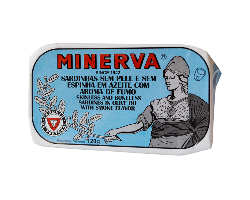Minerva lightly smoked skinless and boneless sardine fillets in olive oil