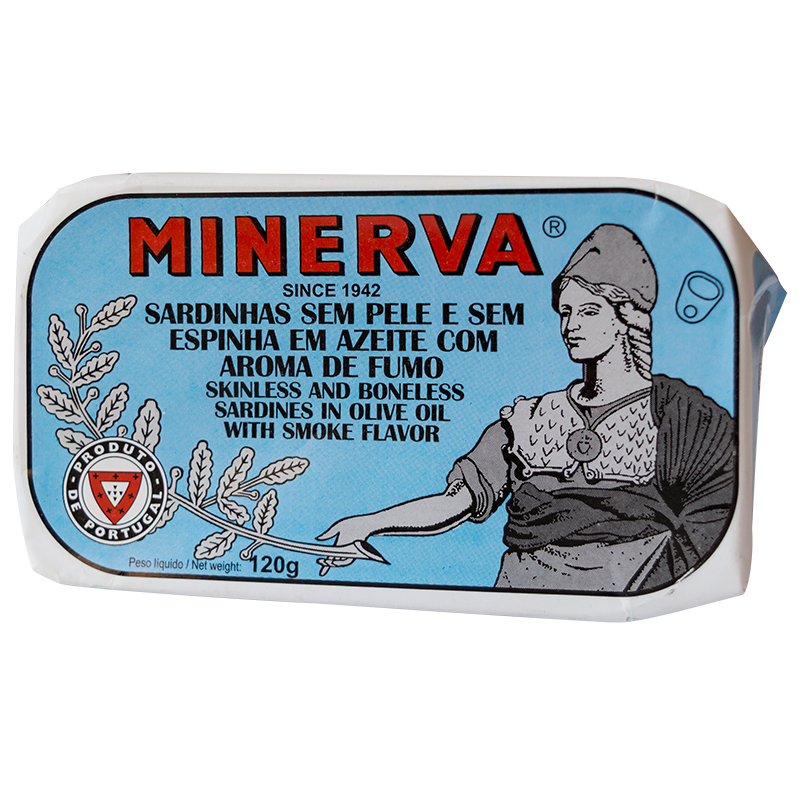 Minerva lightly smoked skinless and boneless sardine fillets in olive oil
