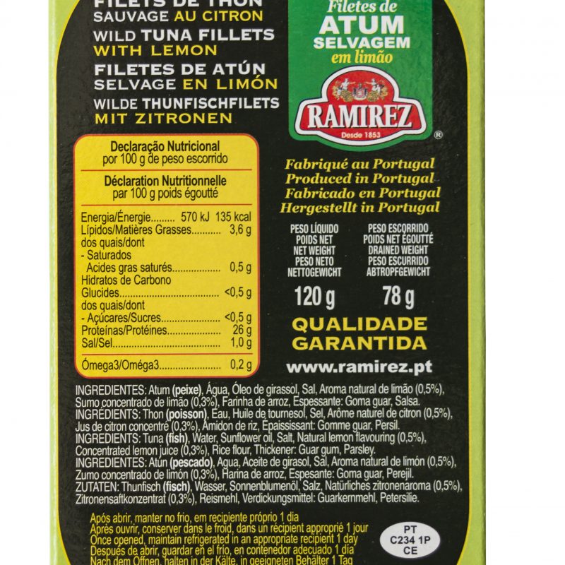 Ramirez vad tonhalfilé citromos olajban