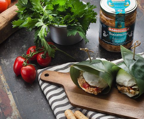 Mozzarella sajtgolyók Maruzzella „Bocconcino” -val töltve