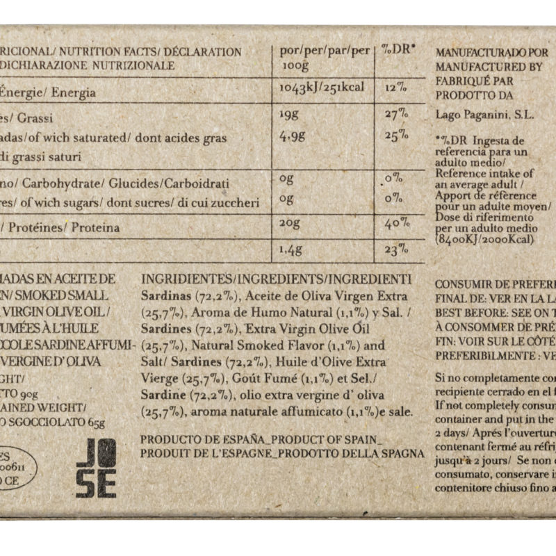 Jose Gourmet füstölt kis szardíniák extra szüz olívaolajban