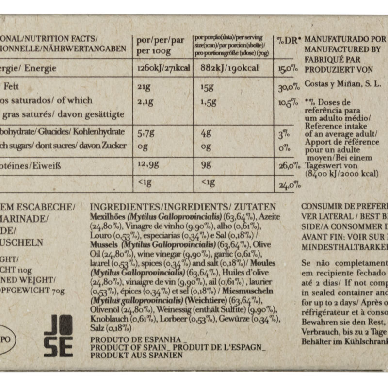 Jose Gourmet sült kagyló Marinade mártásban