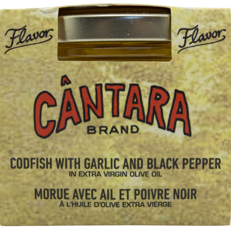 Cantara codfish with garlic and black pepper in extra virgin olive oil