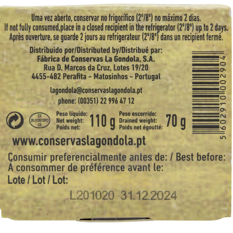 Cantara codfish with garlic and black pepper in extra virgin olive oil