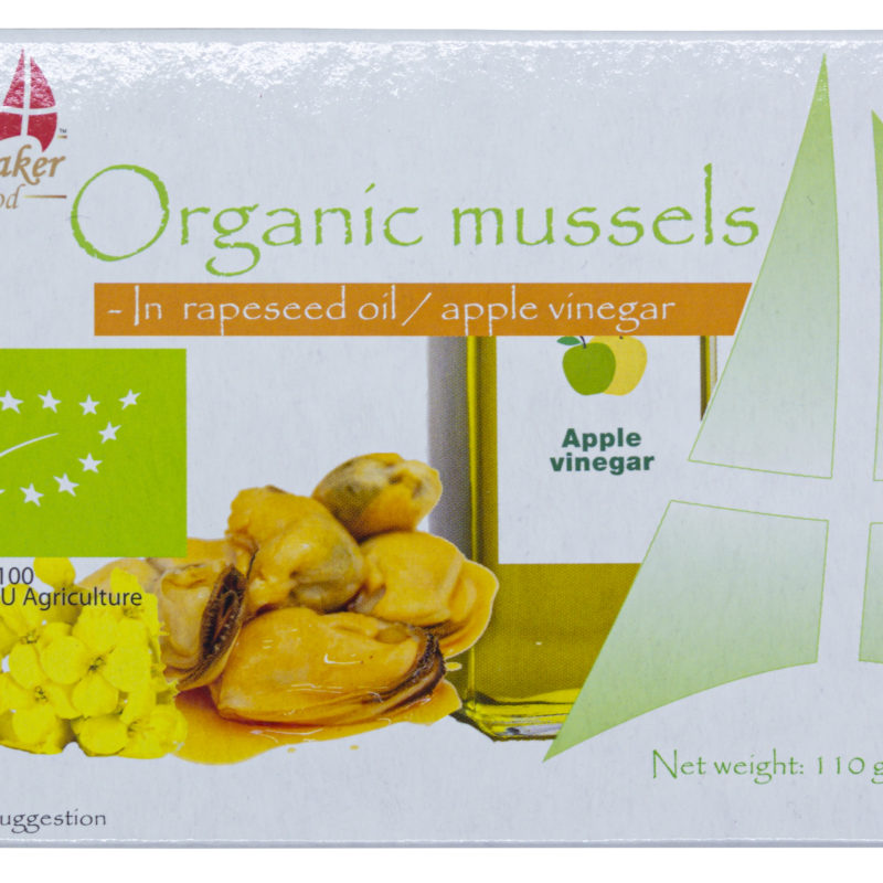 Spinnaker BIO mussels in organic rapeseed oil and apple vinegar