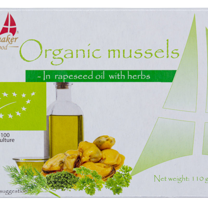 Spinnaker BIO mussels in organic rapeseed oil with herbs