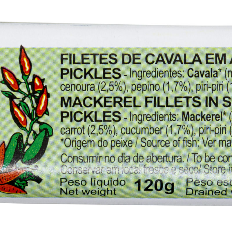 Minerva mackerel fillets in spiced olive oil with pickles