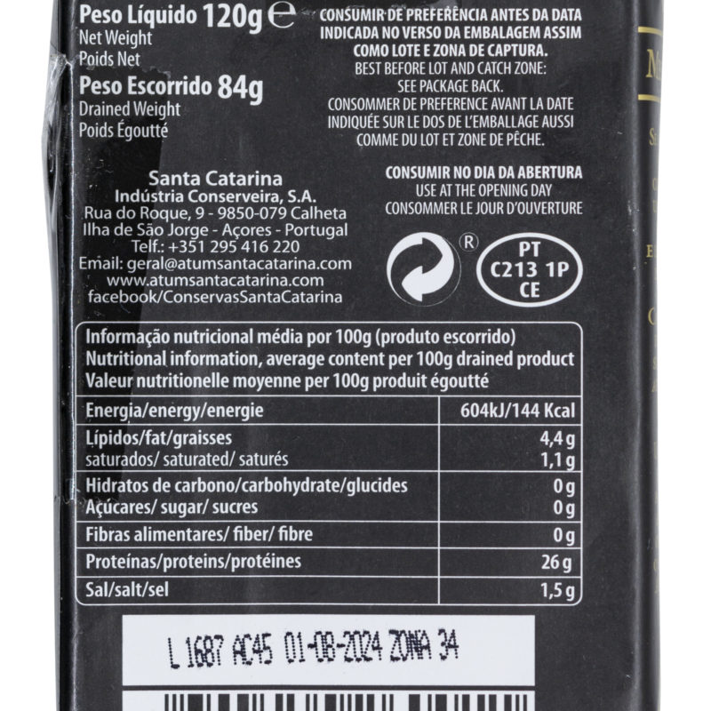 Santa Catarina Mestre Saúl matured tuna fillets in olive oil