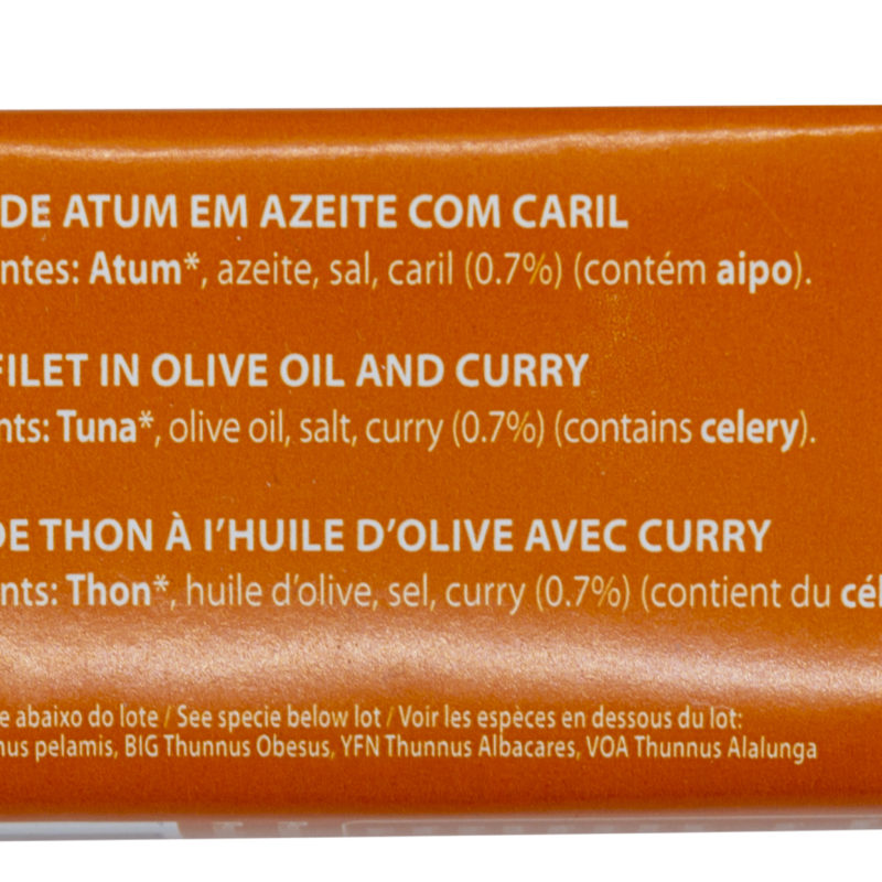 Santa Catarina Gourmet tuna fillets in olive oil with curry