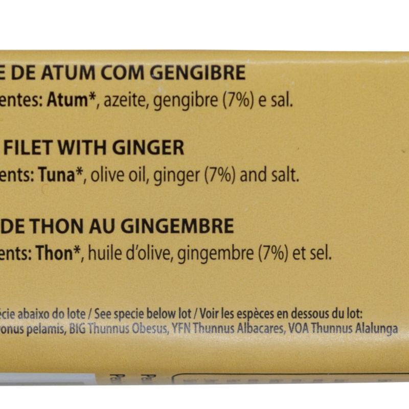 Santa Catarina Gourmet tuna fillets in olive oil with ginger