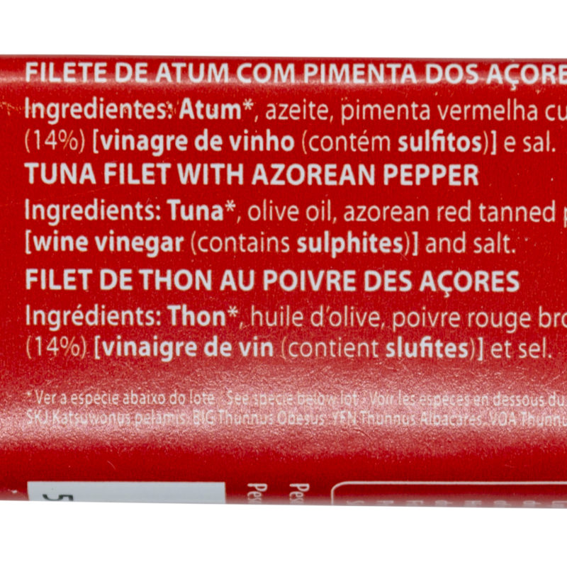 Santa Catarina Gourmet tuna fillets in olive oil with azorean pepper