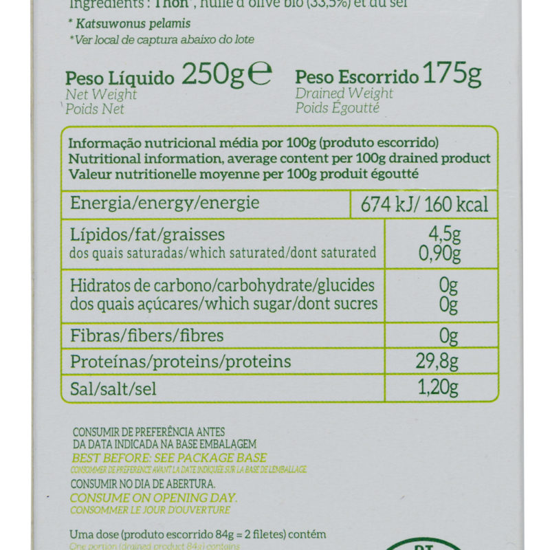 Santa Catarina Biosfera tuna fillets in BIO olive oil