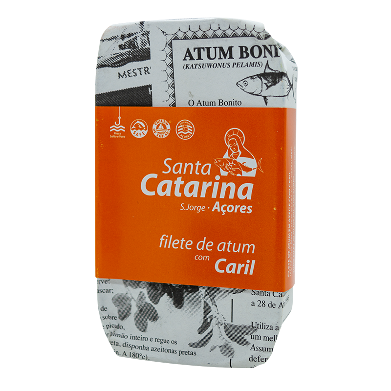 Santa Catarina Gourmet tuna fillets in olive oil with curry