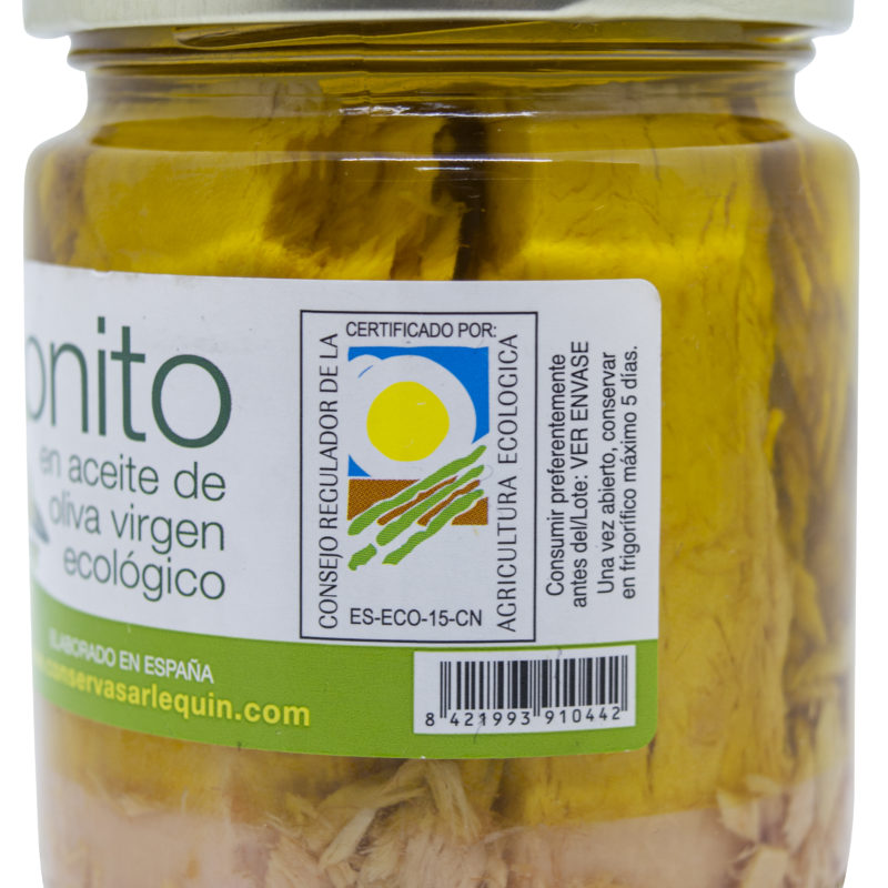 Arlequín Bonito del Norte tuna fillets in extra virgin BIO olive oil, 220 g