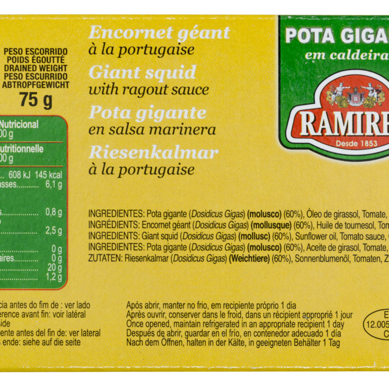 Ramirez giant squid with ragout sauce, 125 g