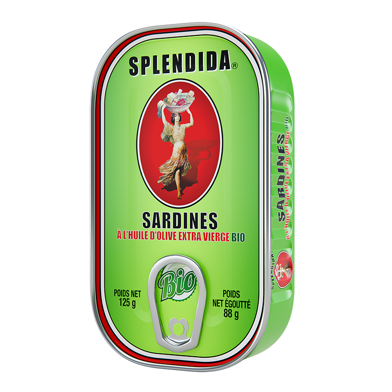 Splendida sardines in extra virgin BIO olive oil, 125 g